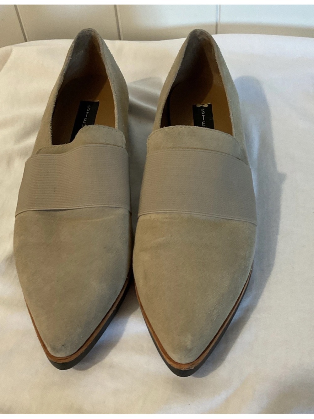 Steven By Steve Madden Beige Pointed Toe Loafers